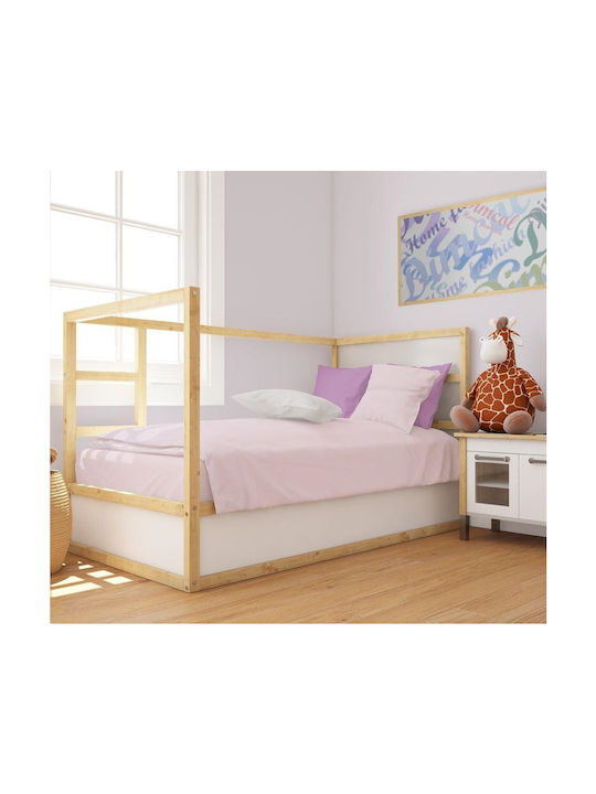 Dimcol Bebe Solid Бебешки Чаршаф За Количка Памук с Ластик Лилав 70x140бр
