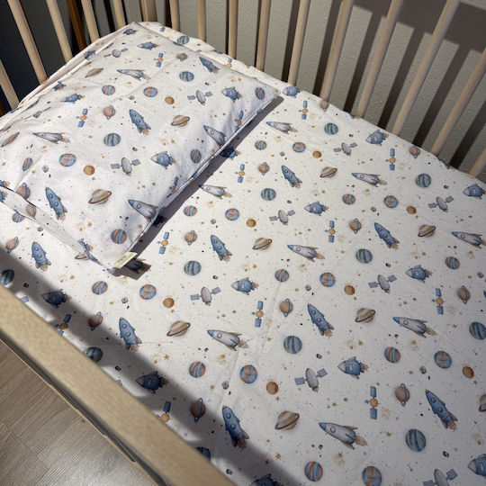 Grandes Suenos Бебешки Чаршаф За Количка Памук Бял 70x140бр