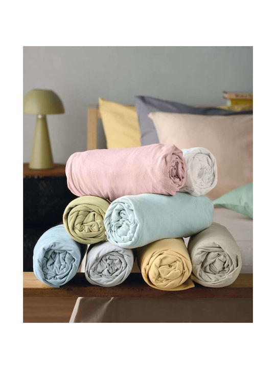 Kentia Suave 19 Baby Sheet Crib Cotton Fitted Light Blue 70x140cm