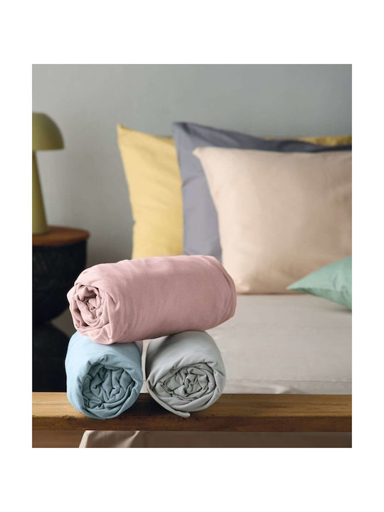 Kentia Suave 19 Baby Sheet Crib Cotton Fitted Light Blue 70x140cm