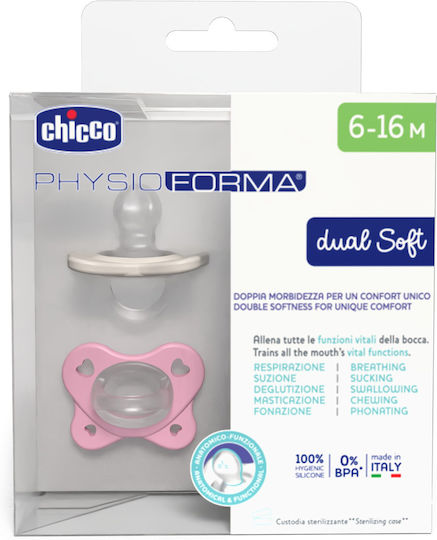 Chicco Physioforma Pacifiers Silicone Pink for 6-16 months 2pcs