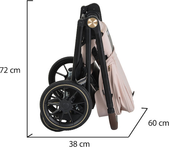 Cangaroo Celebrity Adjustable 2 in 1 Baby Stroller Suitable for Newborn Cloud pink 18.8kg