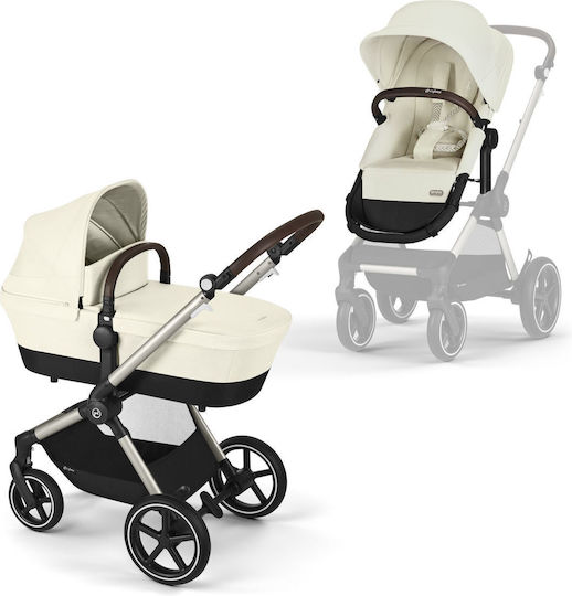 Cybex Eos Lux TPE B Καρότσι Μωρού Kατάλληλο για Nεογέννητο Seashell Beige | Light Beige 13kg