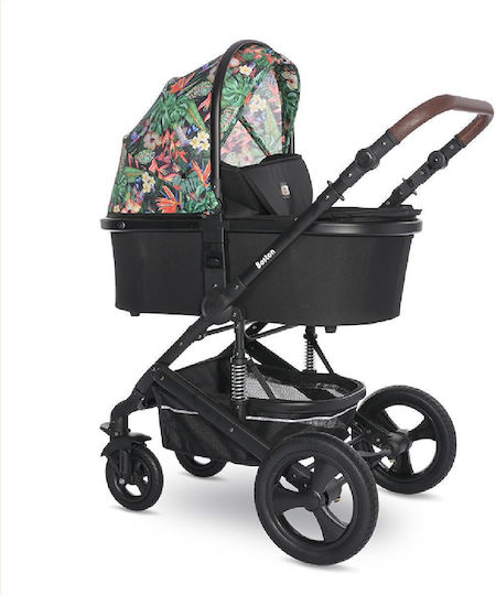 Lorelli Boston Adjustable 3 in 1 Baby Stroller Suitable for Newborn Tropical Flowers 14kg