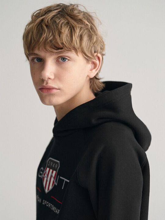 Kids Sweatshirt with Hood and Pockets Black SHIELD