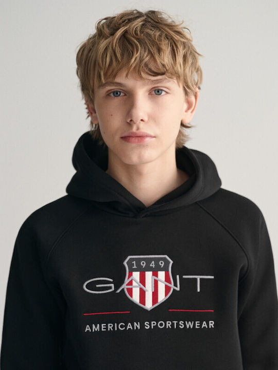 Kids Sweatshirt with Hood and Pockets Black SHIELD