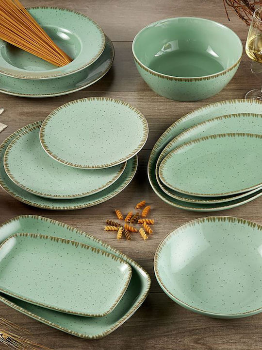 Dot Pistachio Plate Desert made of Porcelain Green with Diameter 20cm