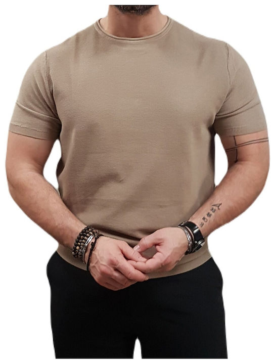 Smart Fashion Short Sleeve Knitted T-shirt 51-206-043 Beige