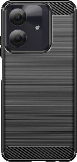 Avizar Case Realme Note 60 In Silicone Carbon Effect Brushed Texture Black
