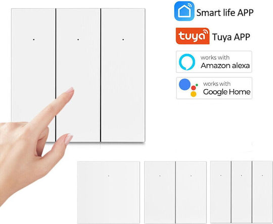 Rovo Comutator de Perete Wi-Fi cu Cadru Alb