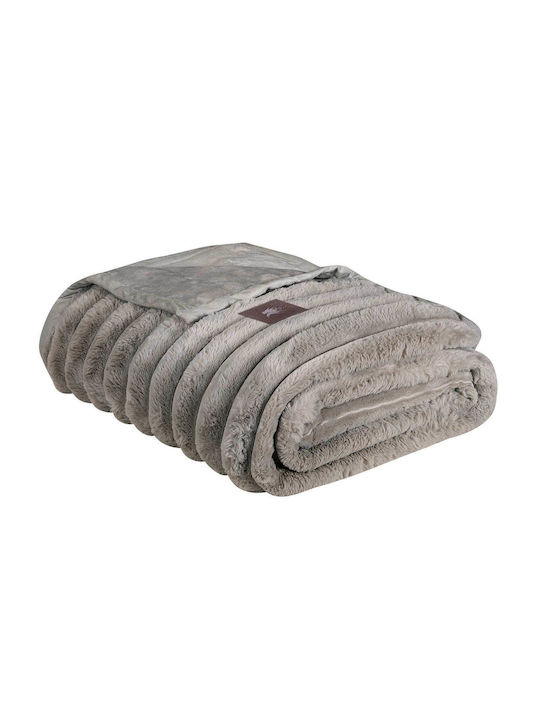 Greenwich Polo Club 3831 Furry Blanket Super Double 220x240cm Taupe