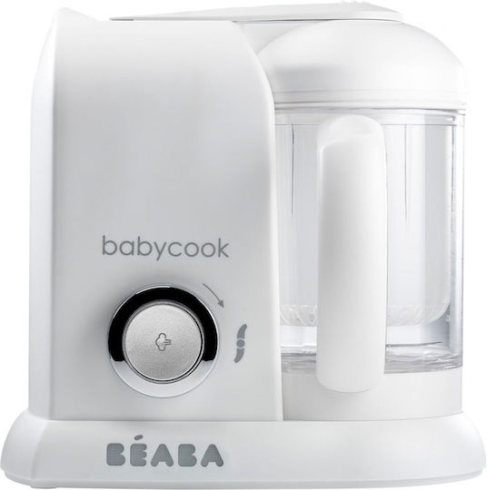 Beaba Babycook Solo 912675 Aparat de gătit cu aburi pentru bebeluși cu Blender 1.1lt Alb/Argintiu