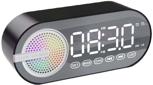 Ceas De Masă Digital Led Din Plastic Cu Ceas Deșteptător Și Radio Negru FOX385135