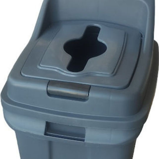 Planet Recycling Plastic Waste Bin 50lt Gray