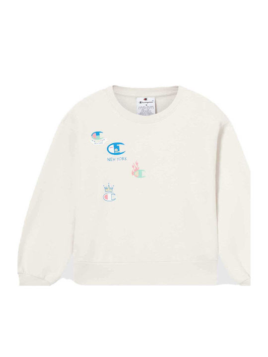 Полар Детски Суичър с Качулка Бял Crewneck