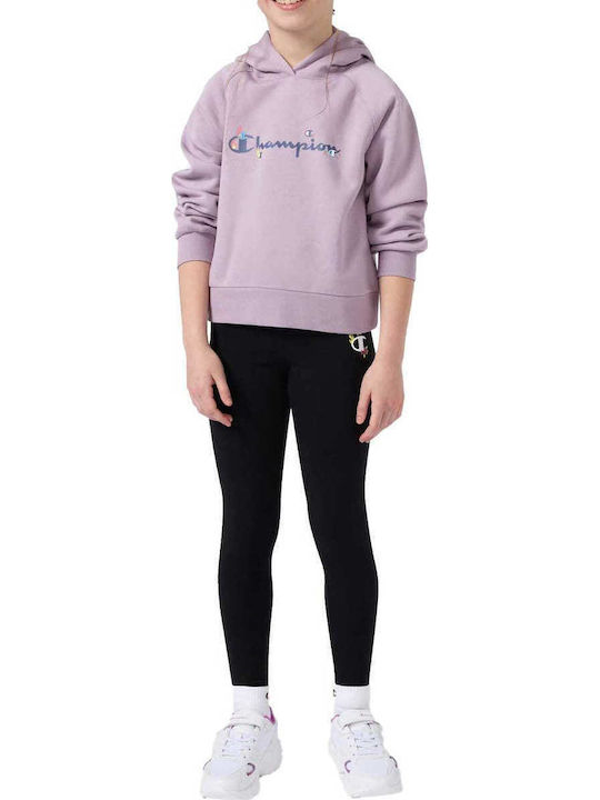 Fleece Kinder-Sweatshirt mit Lila Kapuze Hooded Sweatshirt