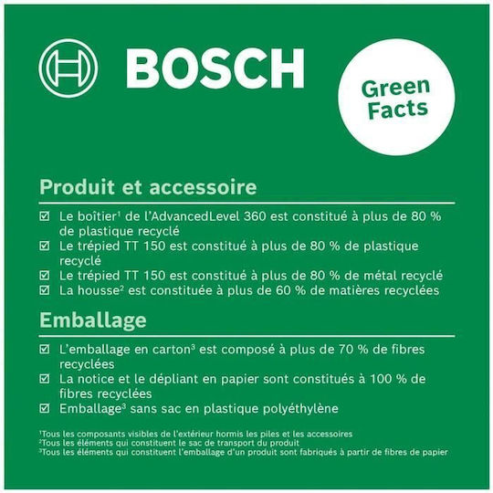 Bosch AdvancedLevel 360 Rotativ Nivelă Laser Fascicul Verde cu Domeniu de Lucru 40m