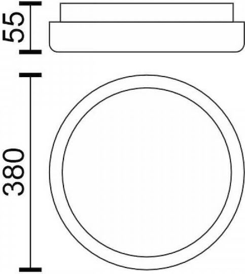Spot Light Πλαφονιέρα Οροφής 38εκ. με Ενσωματωμένο LED