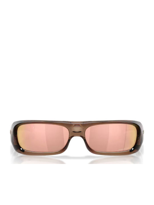 Permian Men's Sunglasses with Brown Plastic Frame and Pink Lens