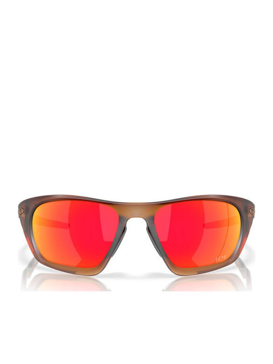 Oakley Kylian Mbappe Signature Series Lateralis Men's Sunglasses with Brown Plastic Frame and Red Mirror Lens