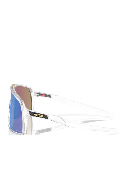 Oakley Prizm Sapphire Men's Sunglasses with Transparent Plastic Frame and Light Blue Mirror Lens OO9406-A3