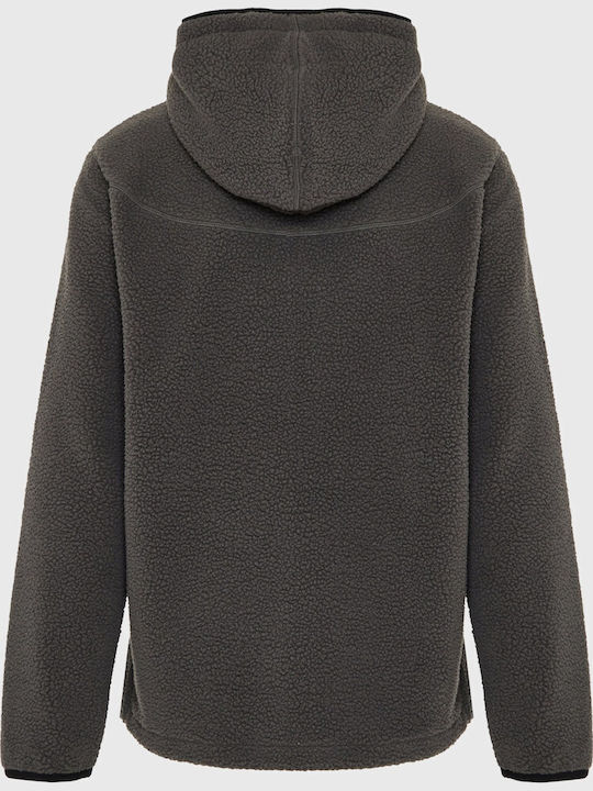 Men's Fleece Jacket Hooded Gray