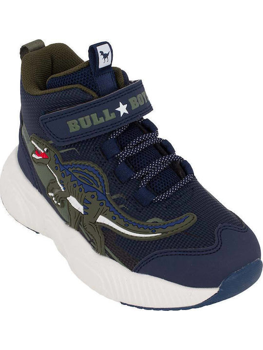 Spinosauro Kids Sneakers High Anatomic with Scratch & Lights Blue