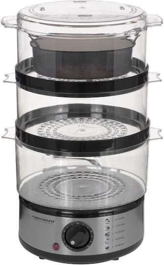 Esperanza Food Steamer with 3 Steaming Decks 7.5lt