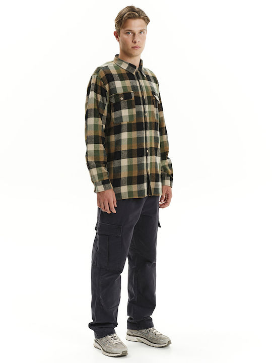 Long-sleeved Flannel Shirt Checked Plaid