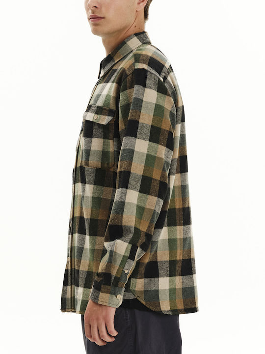 Long-sleeved Flannel Shirt Checked Plaid