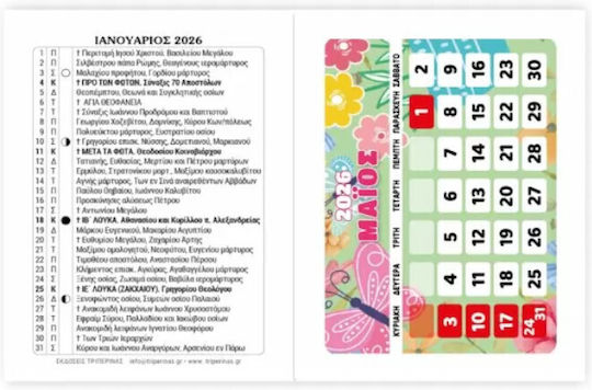 Innostat Daily Wall Calendar Twelve Sheets 2026 7x9cm