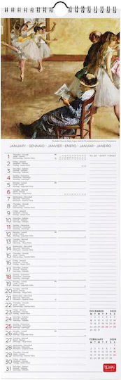 Wall Calendar Spiral 2026 Legami 16x49cm Impressionists Cal260079
