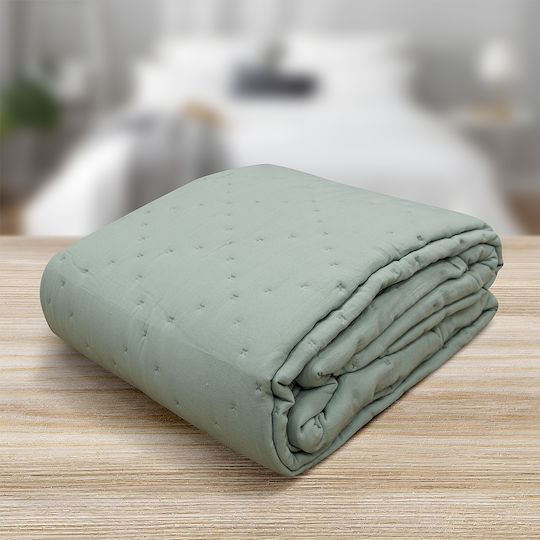 Lino Home Lipe Покривало Единично Микрофибър Зелен 160x220см