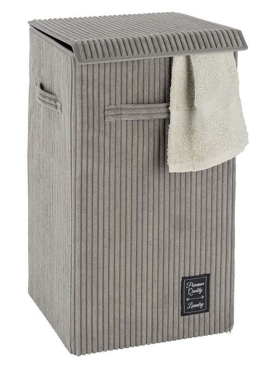 Wenko Stoff Wäschekorb 63lt mit Deckel 33x58x58cm Grau