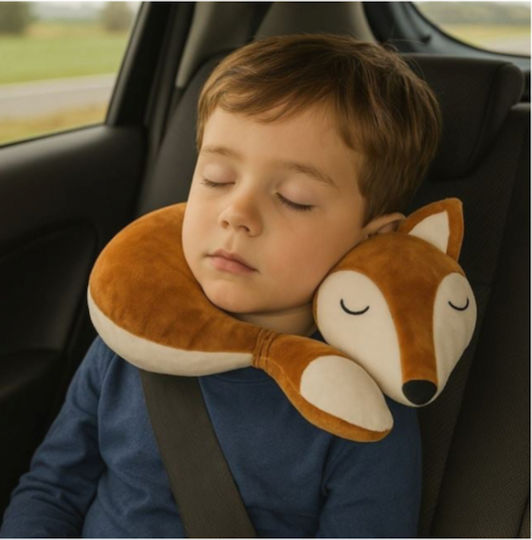 Memory Foam Travel Pillow for Kids 34x29x8cm Brown