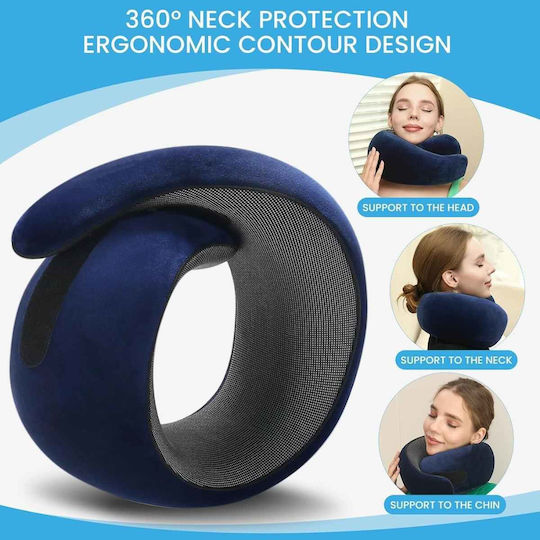 Uncle George Memory Foam Travel Pillow with Carry Case Blue