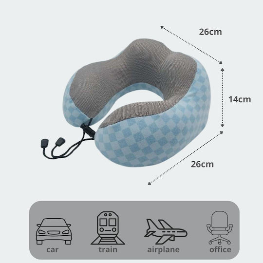 Uncle George Light Blue Memory Foam Travel Pillow
