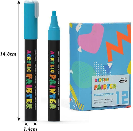 Acrylic Markers Multicolour 12pcs