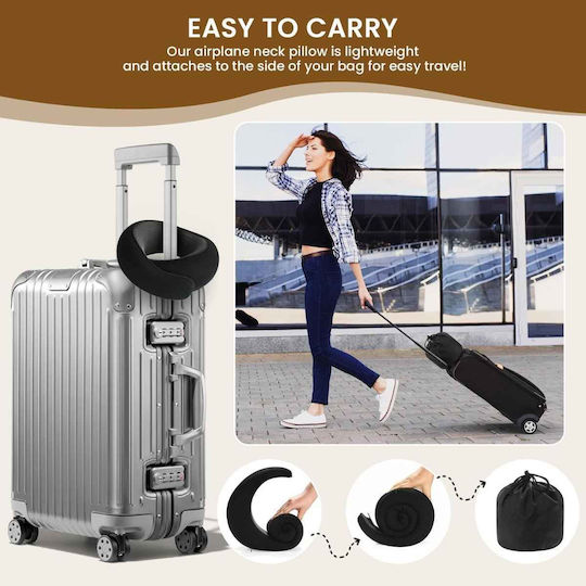Uncle George Memory Foam Travel Pillow Travel Set Pillow with Carrying Case Black