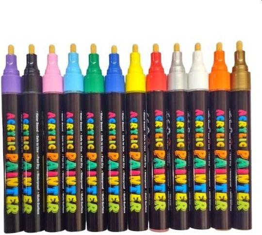 Acrylic Markers Multicolour 12pcs