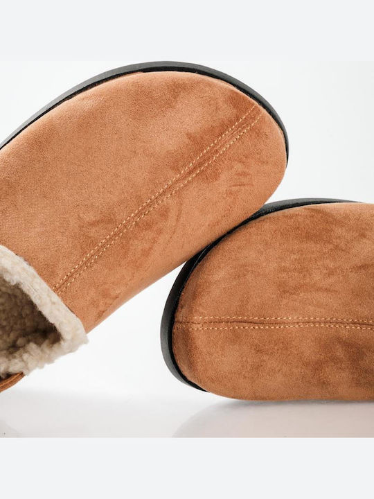 Winter Women's Slippers with Fur Brown