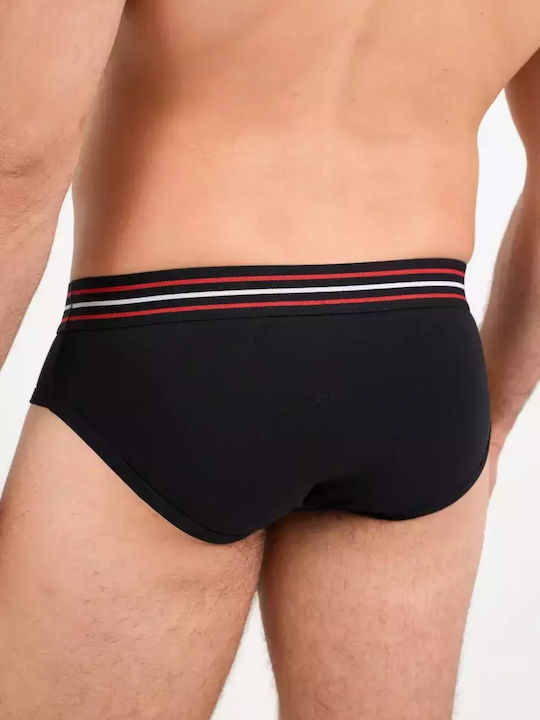 Herren Slips Schwarz mit Mustern 1Packung
