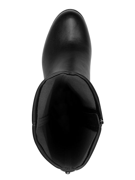 Synthetic Leather High Heel Women's Boots Black