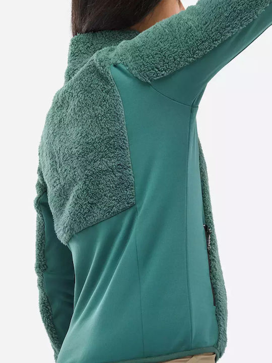 Women's Cardigan with Zipper Green