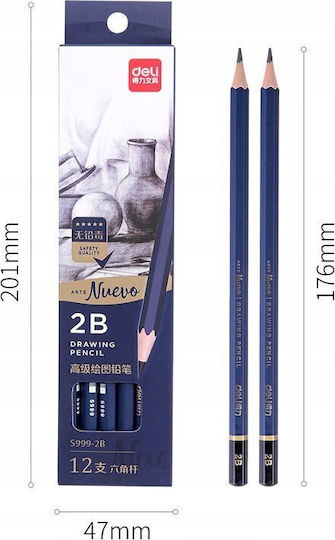 Deli Set de 12 Creioane 2B