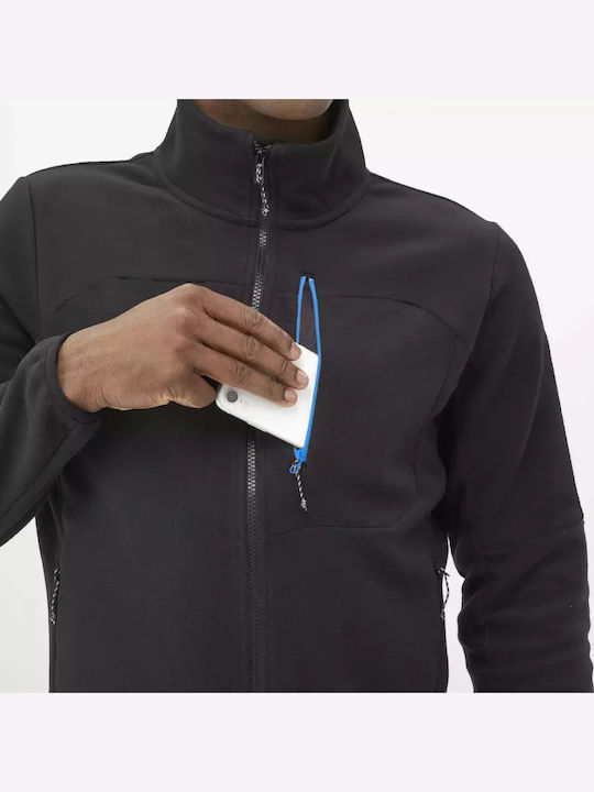 Men's Fleece Cardigan with Hood Black