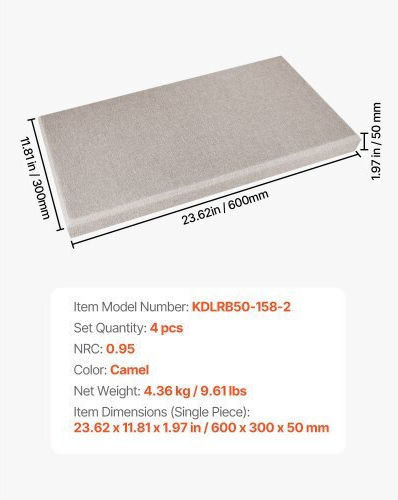 3D Wall Panels Adhesive Brown 59.944x29.972cm 4 Pieces