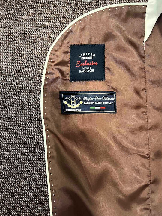 Ανδρικό Σακάκι με Στενή Εφαρμογή Brown