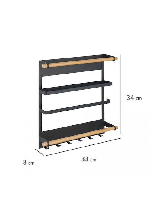 Wenko Wooden Paper Towel Holder Black 29.5x6x8cm 59673