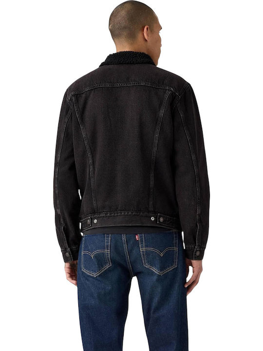 Type 3 Sherpa Trucker Деним Яке Черно